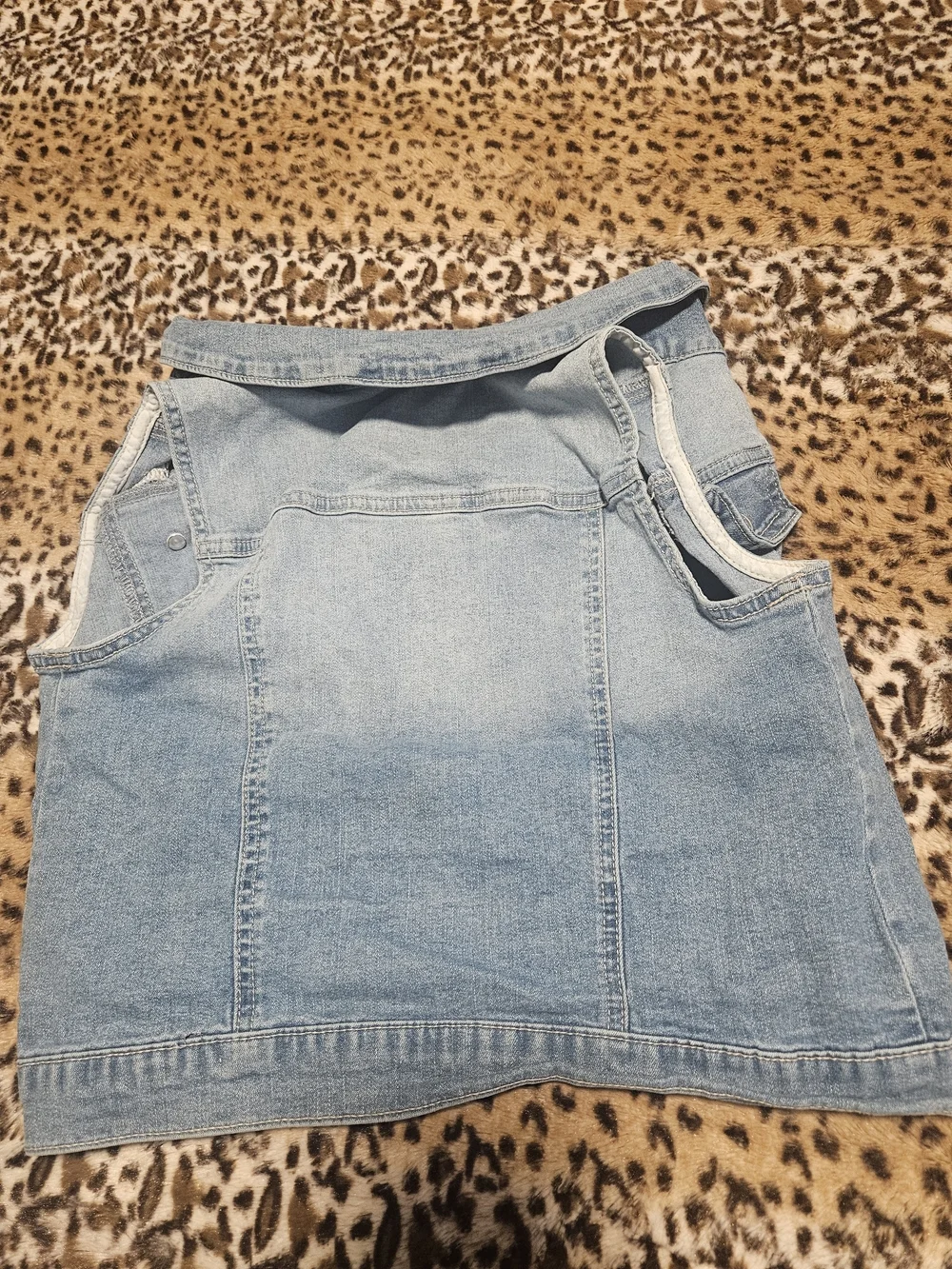 Justice Light Blue Denim Girls' Sequin Accent Vest Size 12